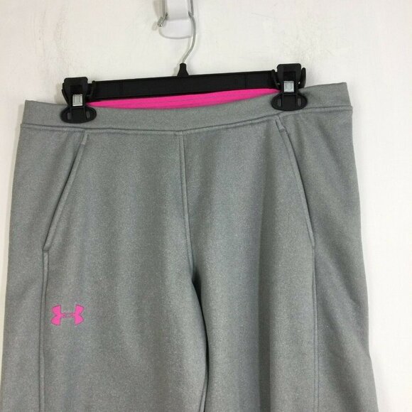 Under Armour ColdGear Storm Fleece Loose Sweat Pant Girls Kids Gray/Pink YXL NWT - Picture 2 of 9